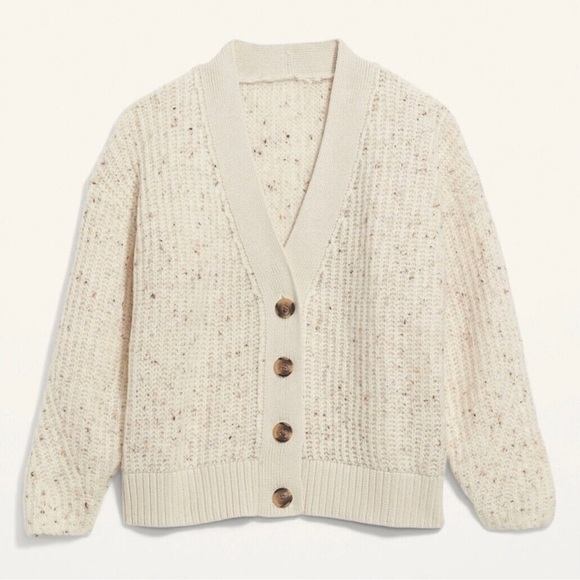 Old Navy Shaker-Stitch Button-Front Speckled Cardigan Sweater Size XXL Oversized - Picture 3 of 12